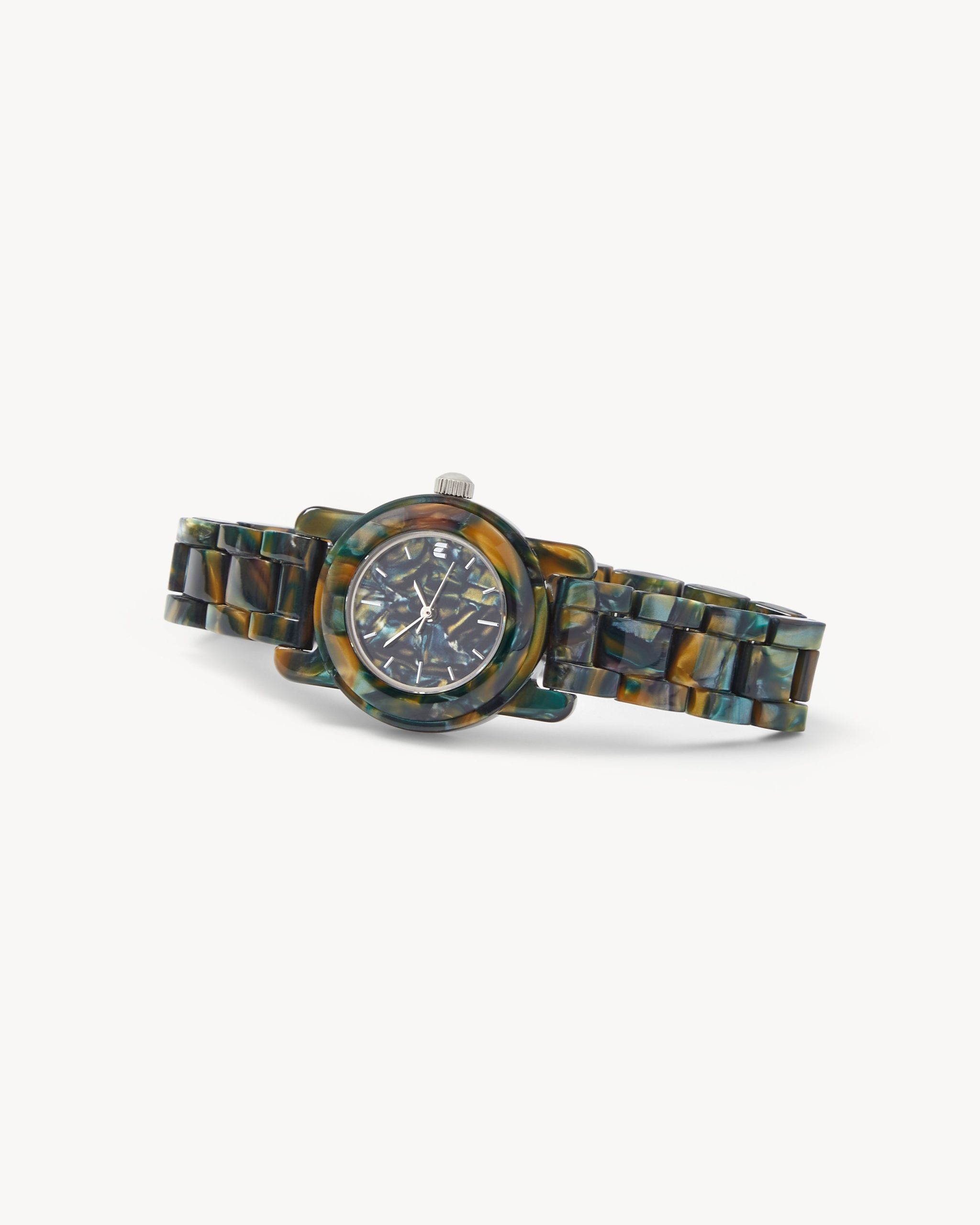 Mini Mono Watch in Green Tortoise - Image 3