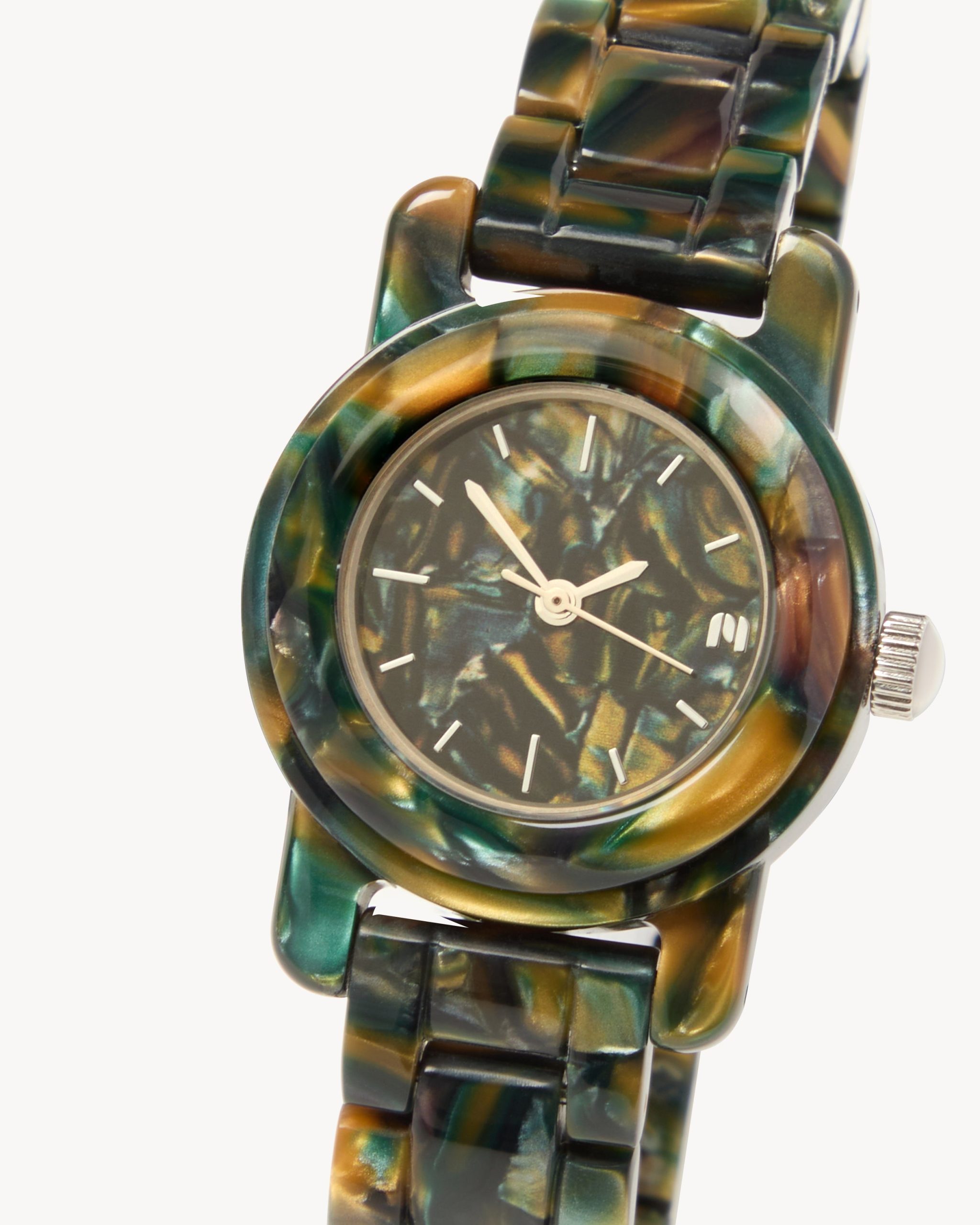 Mini Mono Watch in Green Tortoise - Image 2