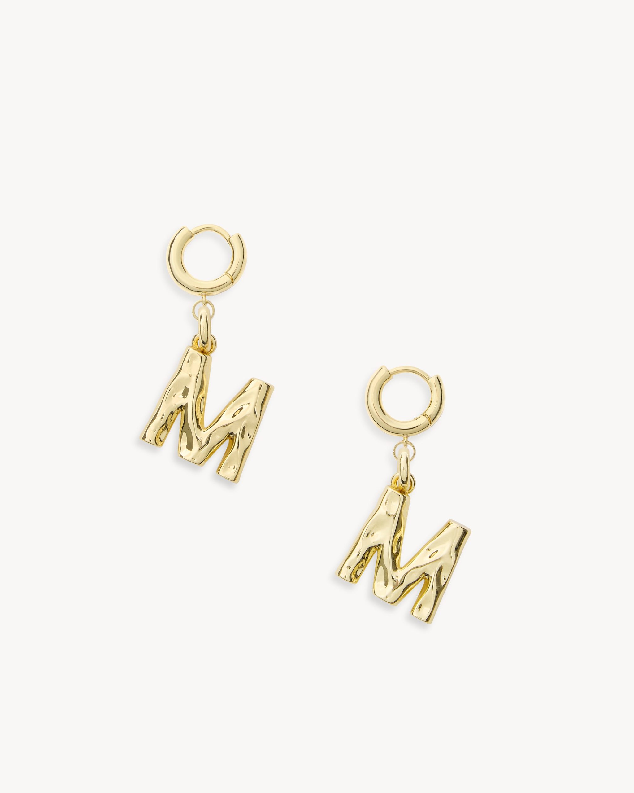 Monogram Huggies in Gold