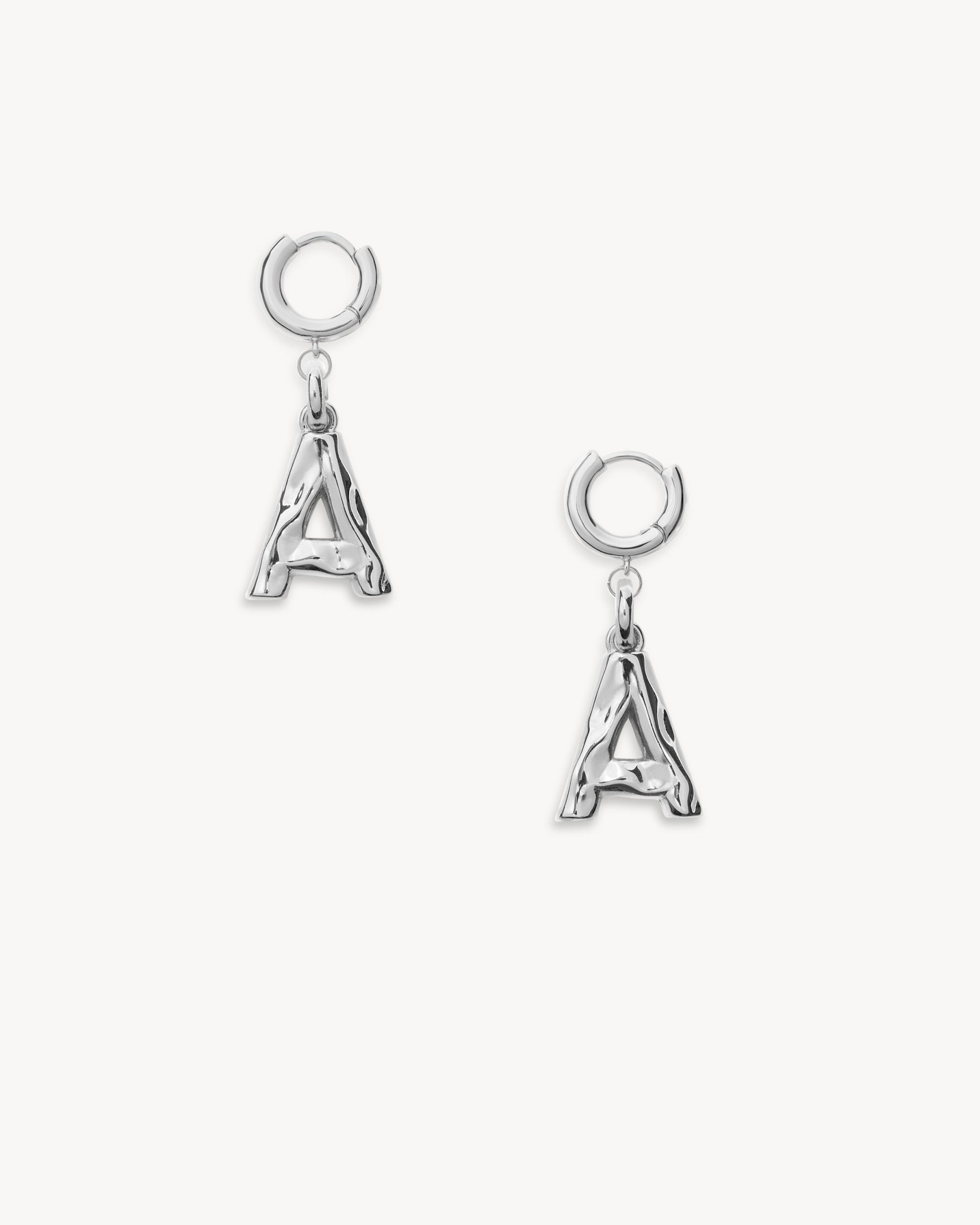 Monogram Huggie in Silver - Image 4
