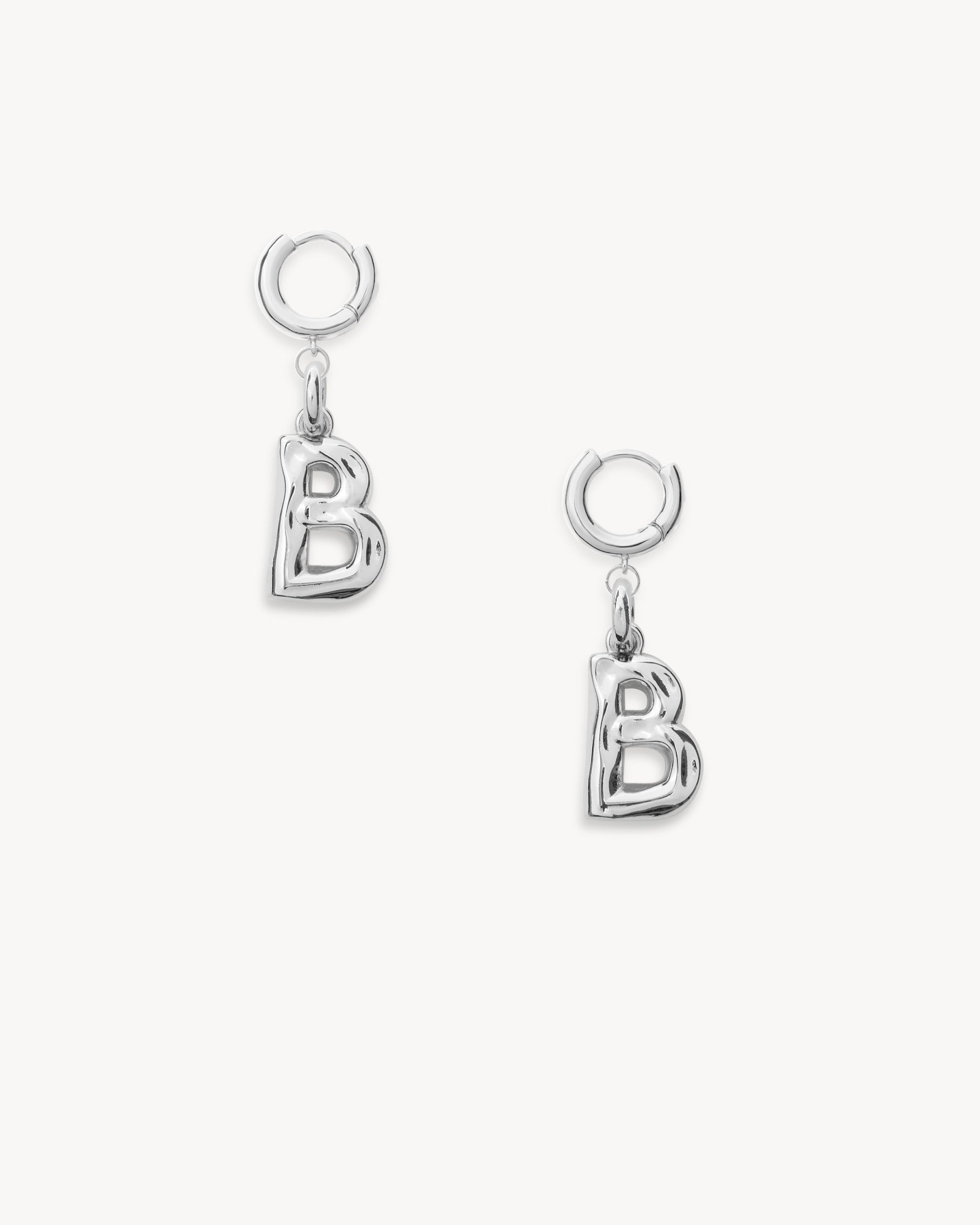 Monogram Huggie in Silver - Image 5