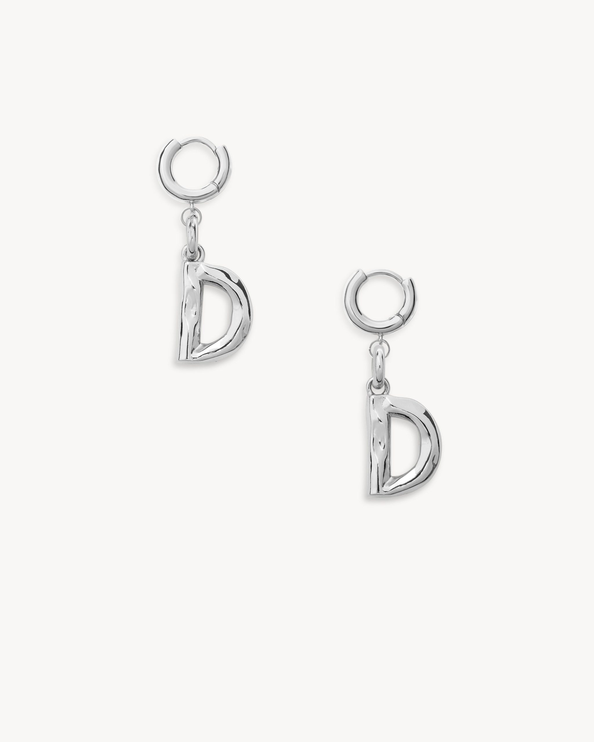 Monogram Huggie in Silver - Image 7