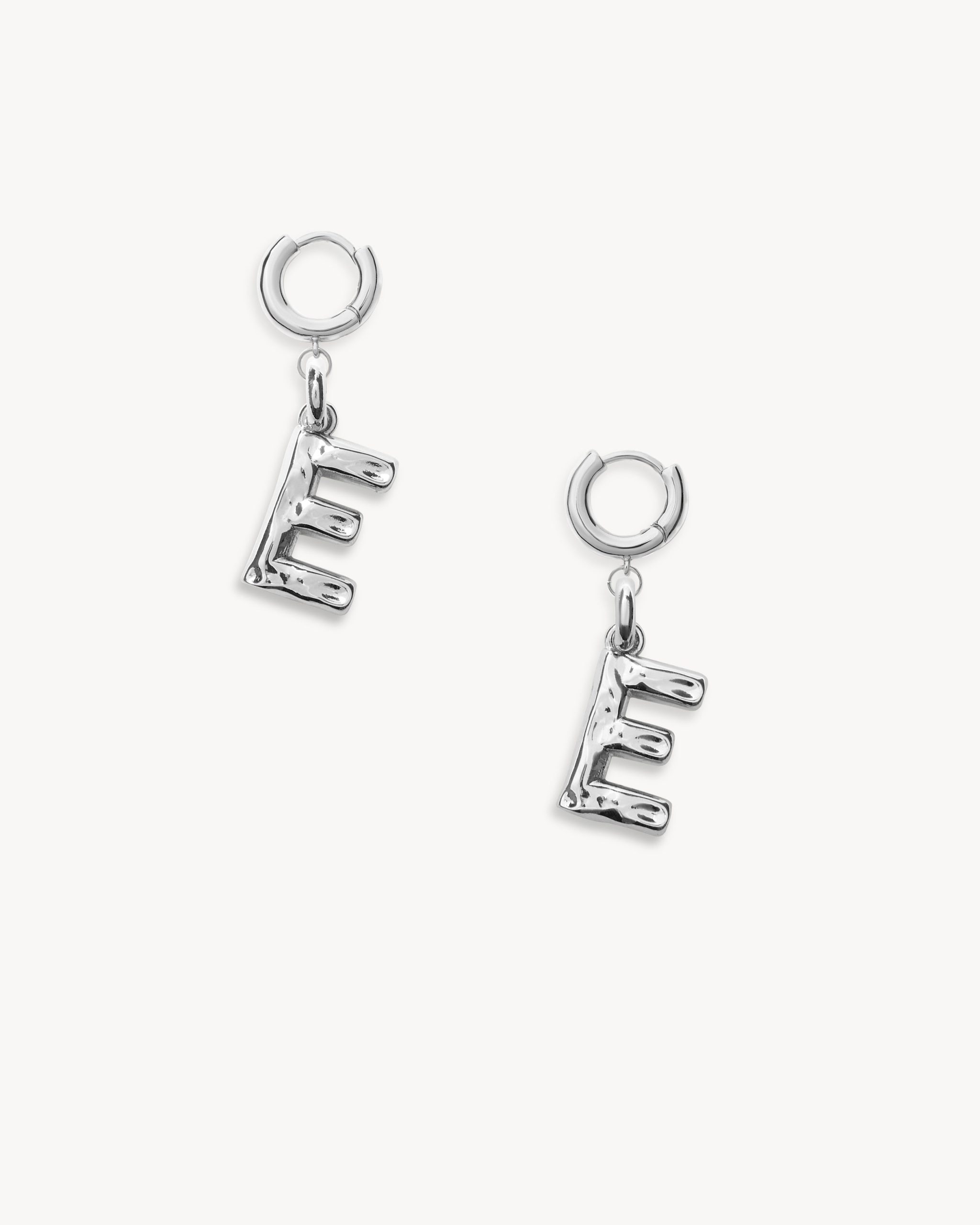 Monogram Huggie in Silver - Image 8