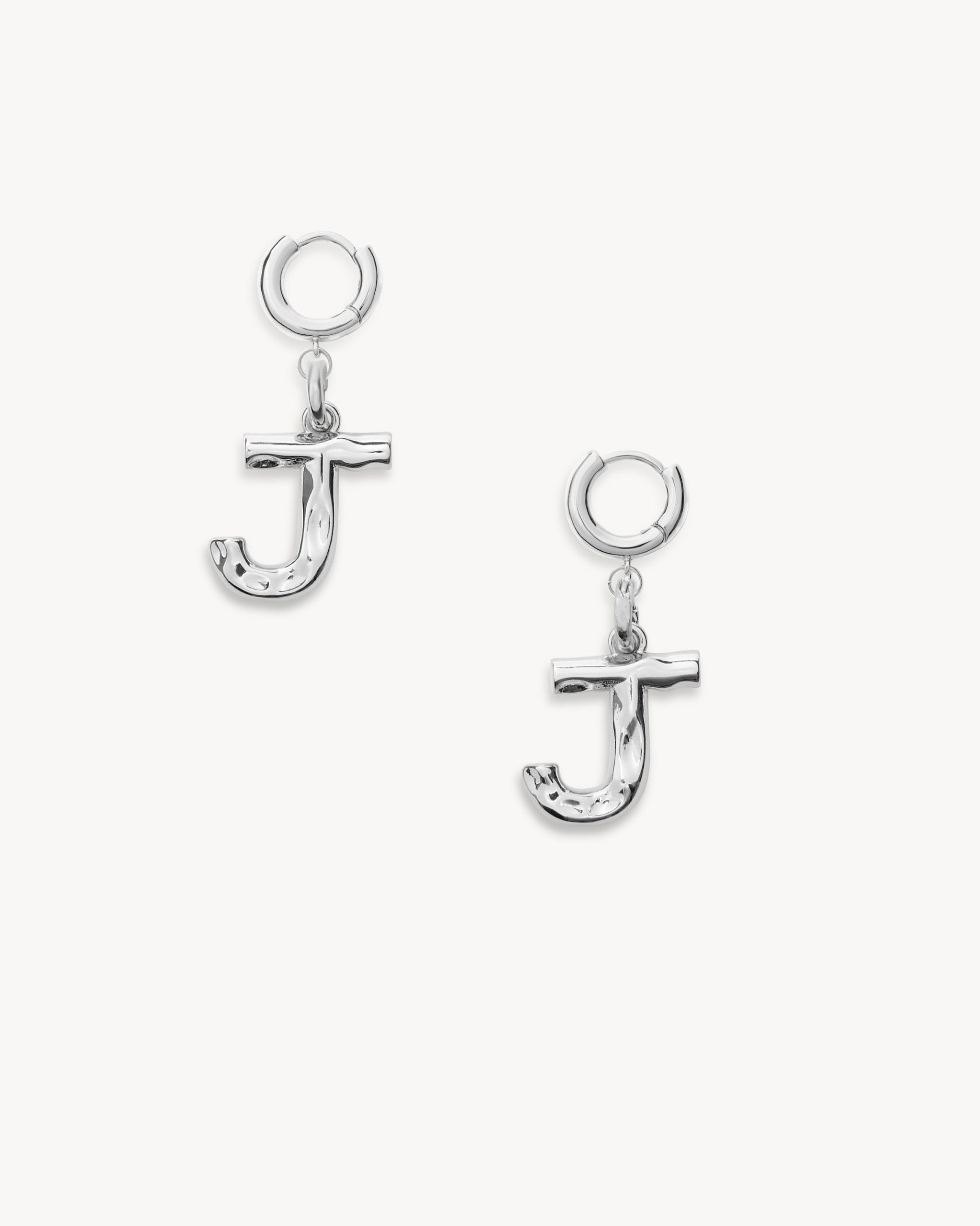 Monogram Huggie in Silver - Image 10