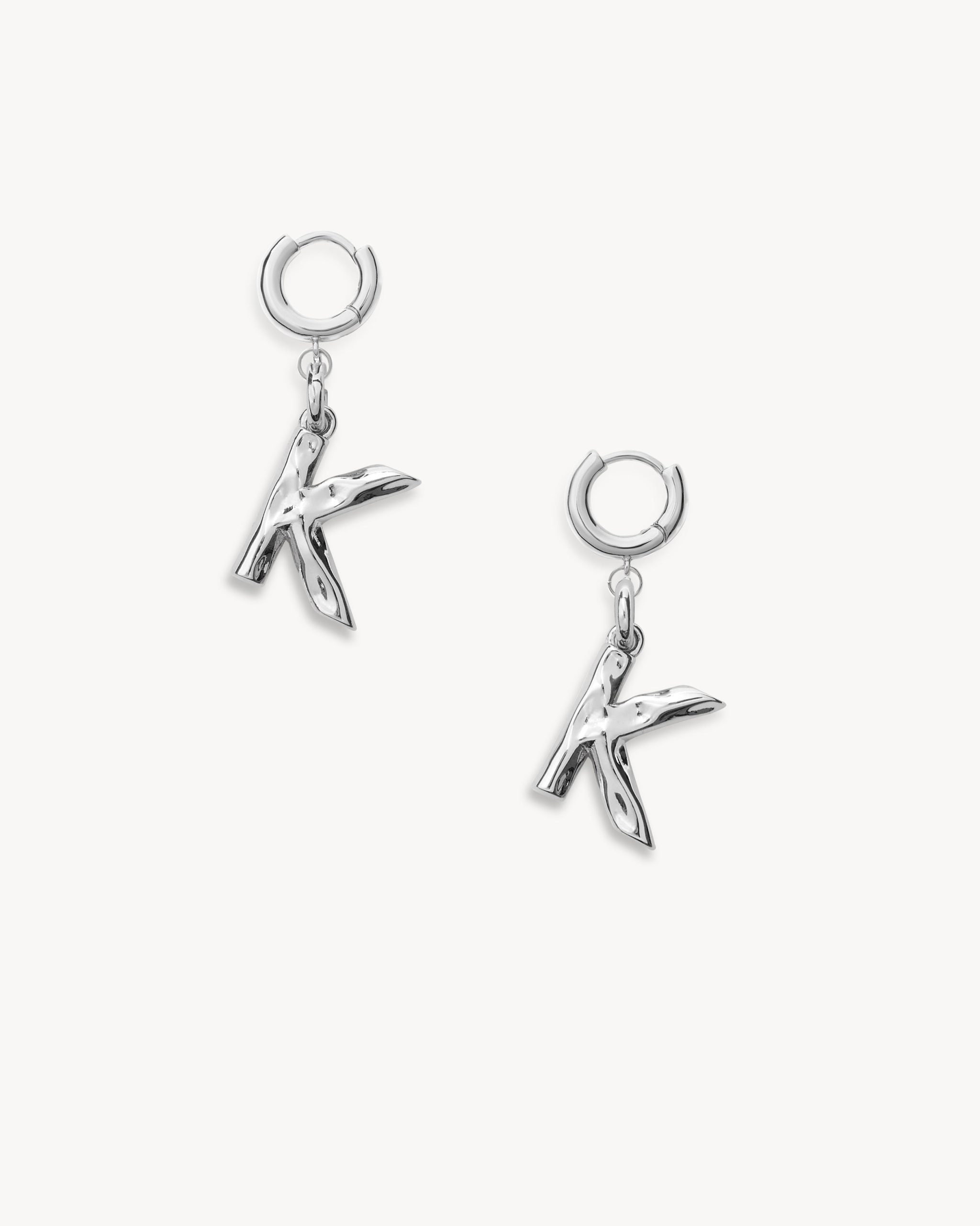 Monogram Huggie in Silver - Image 11