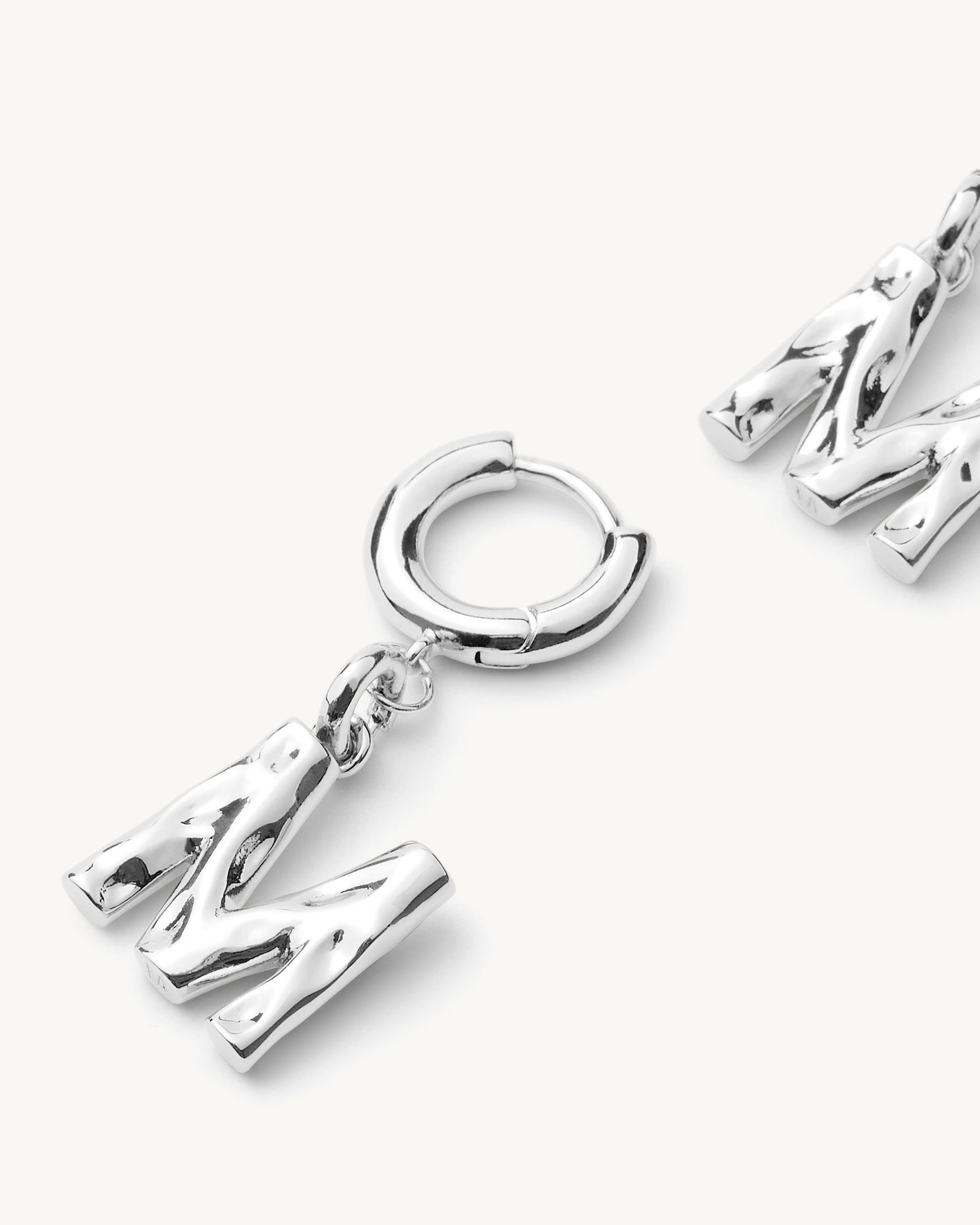 Monogram Huggie in Silver - Image 3