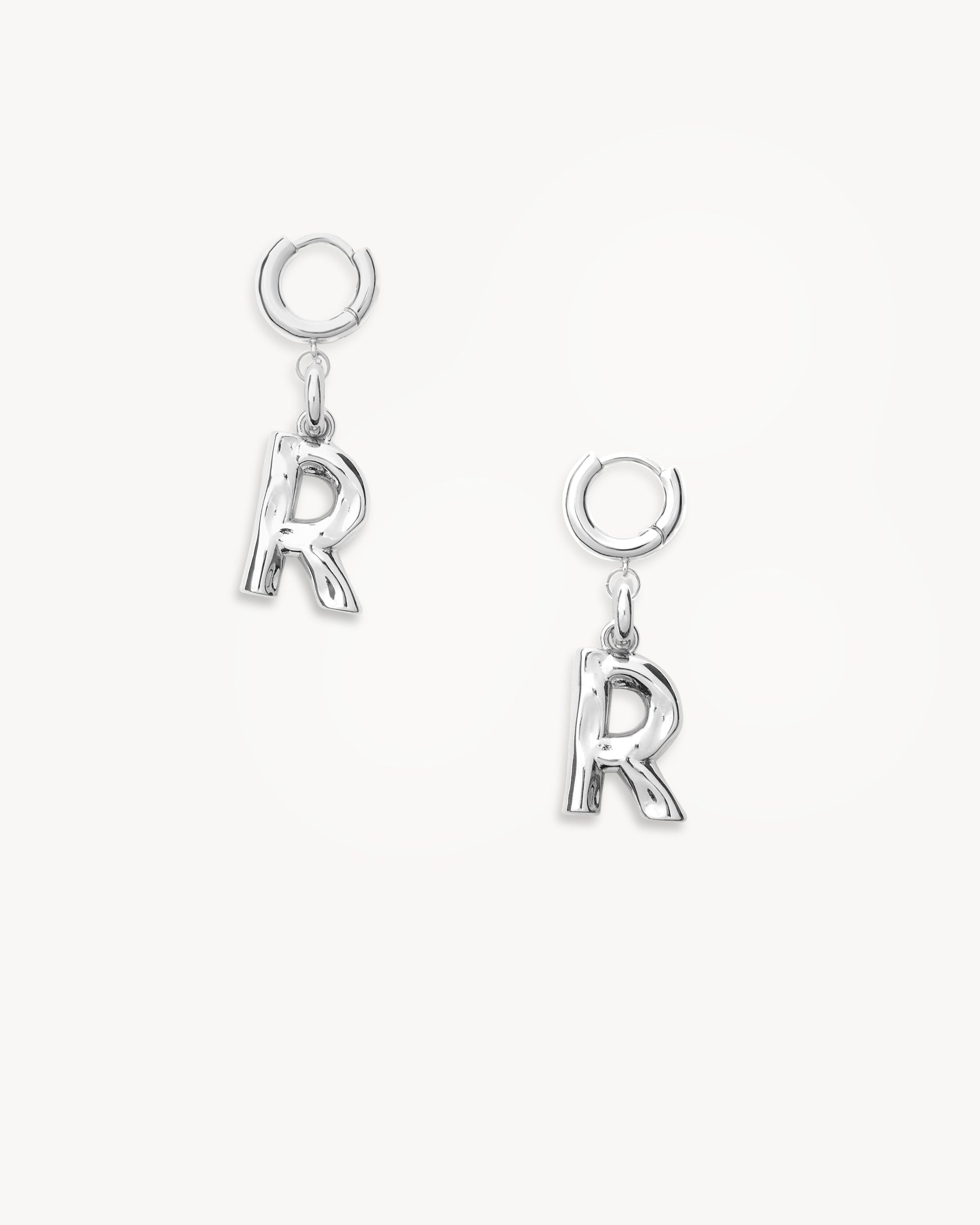 Monogram Huggie in Silver - Image 14