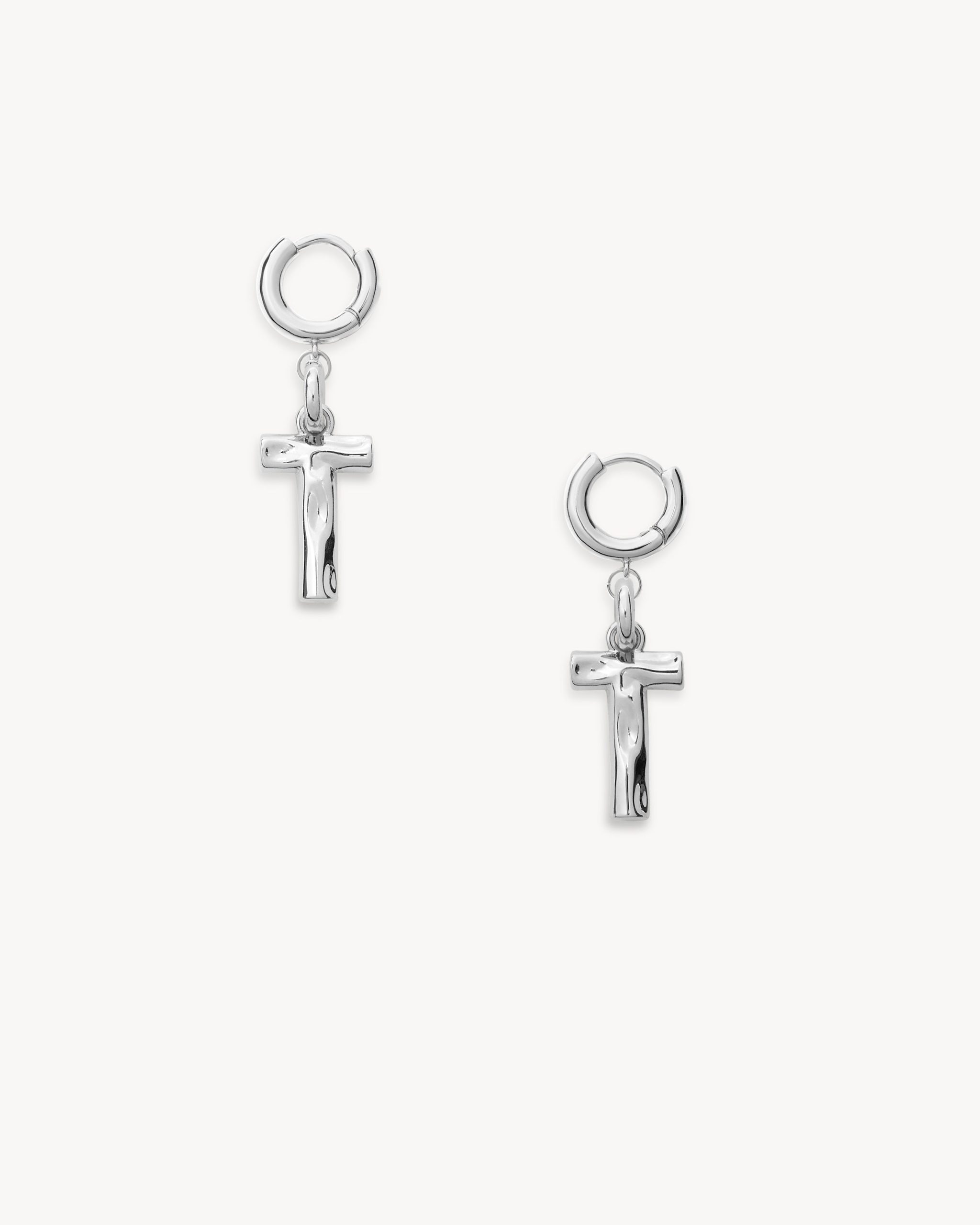 Monogram Huggie in Silver - Image 16