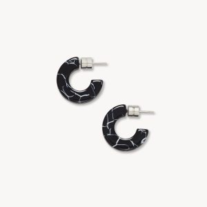 Muse Hoops in Black Marble
