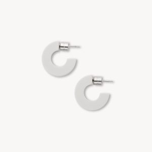 Muse Hoops in Light Grey Matte