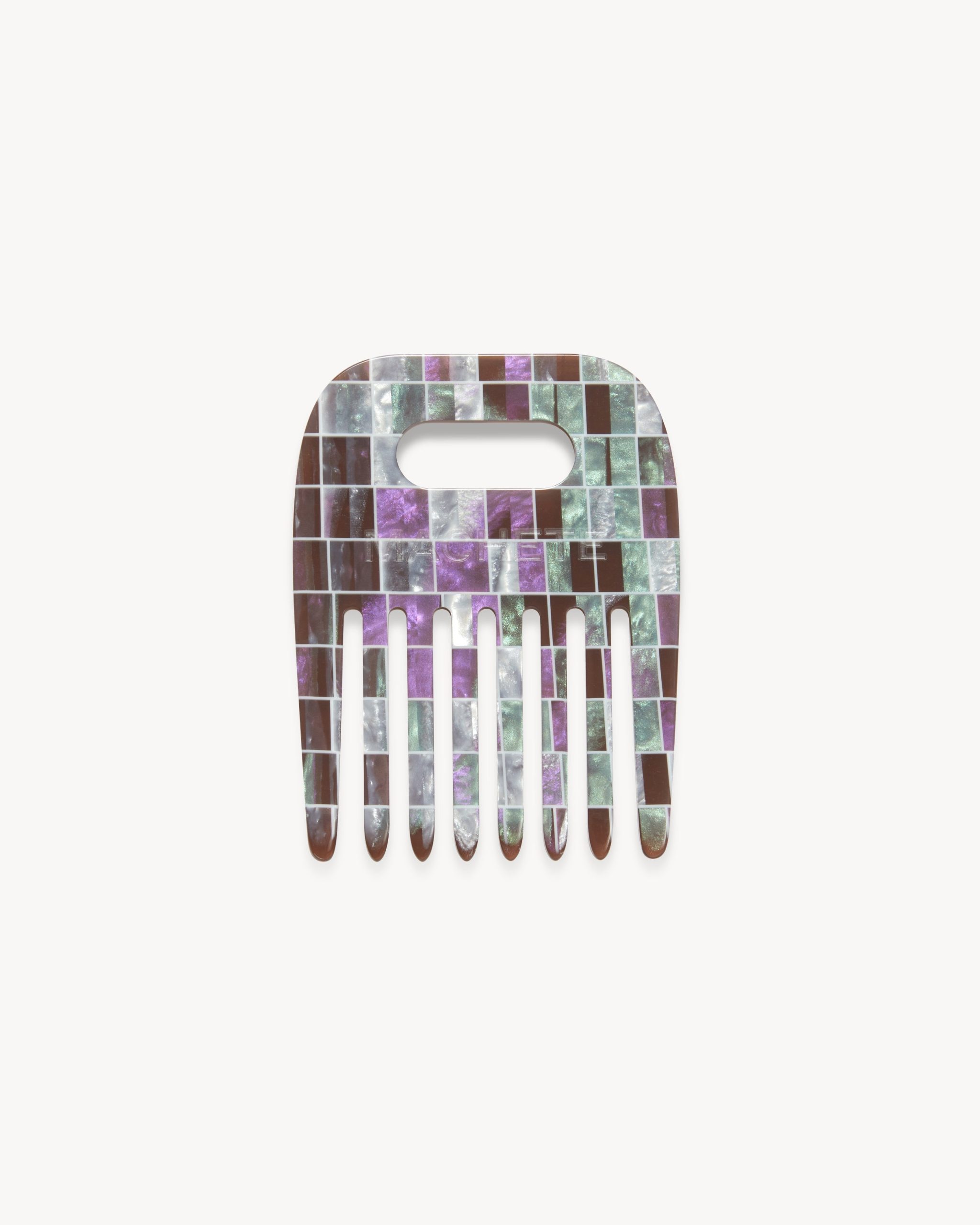 No. 4 Comb in Brown Shell Checker
