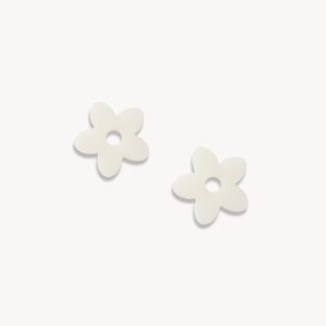 Petite Flower Charms in Milk Glass