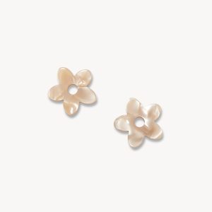Petite Flower Charms in Sand Shell