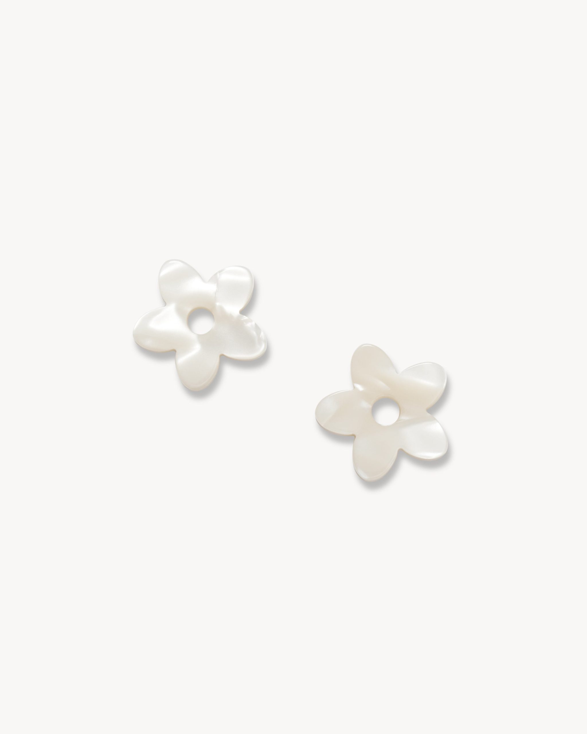 Petite Flower Charms in White Shell