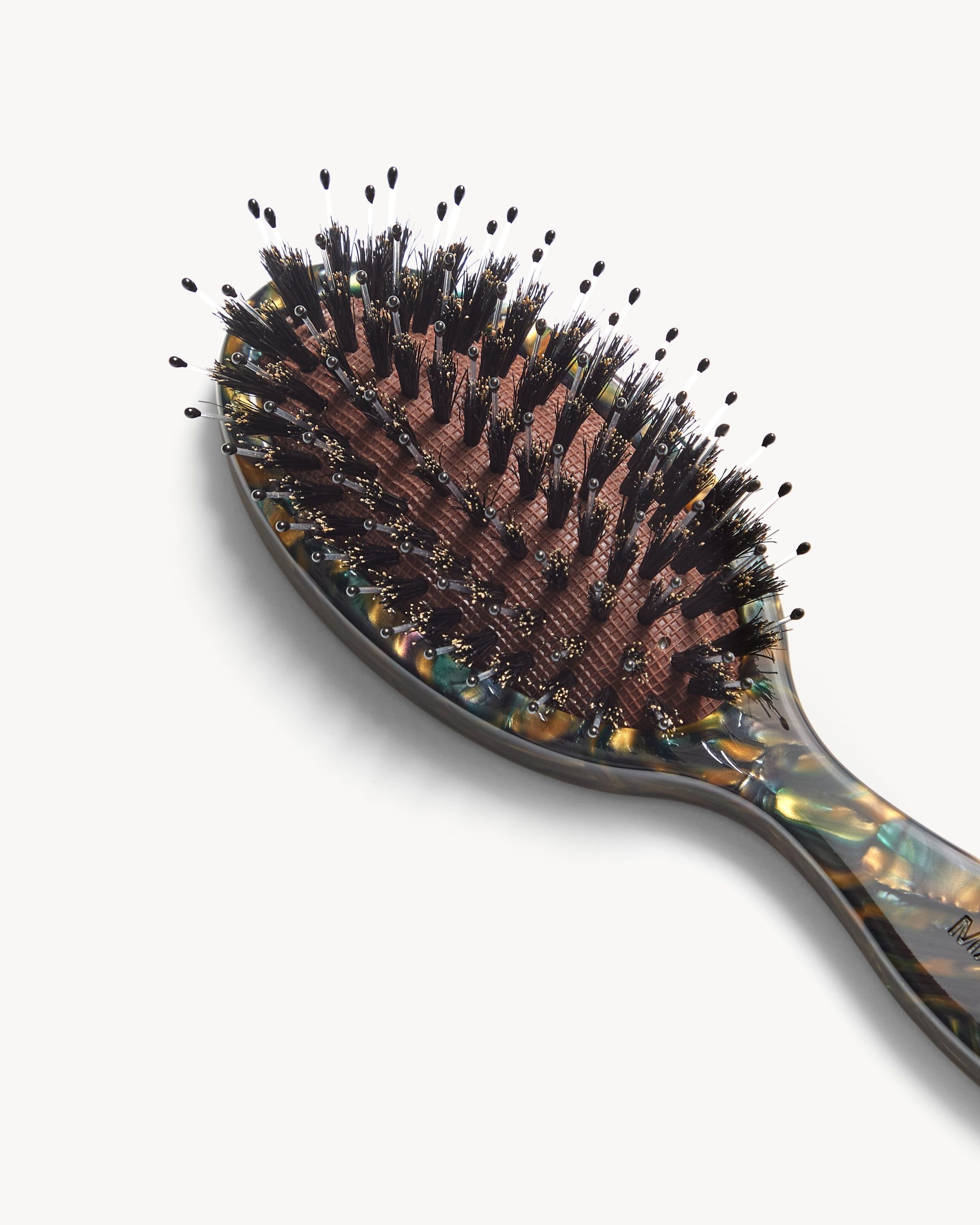 Travel Hair Brush in Green Tortoise - Image 2