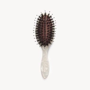 Travel Hair Brush in White Shell