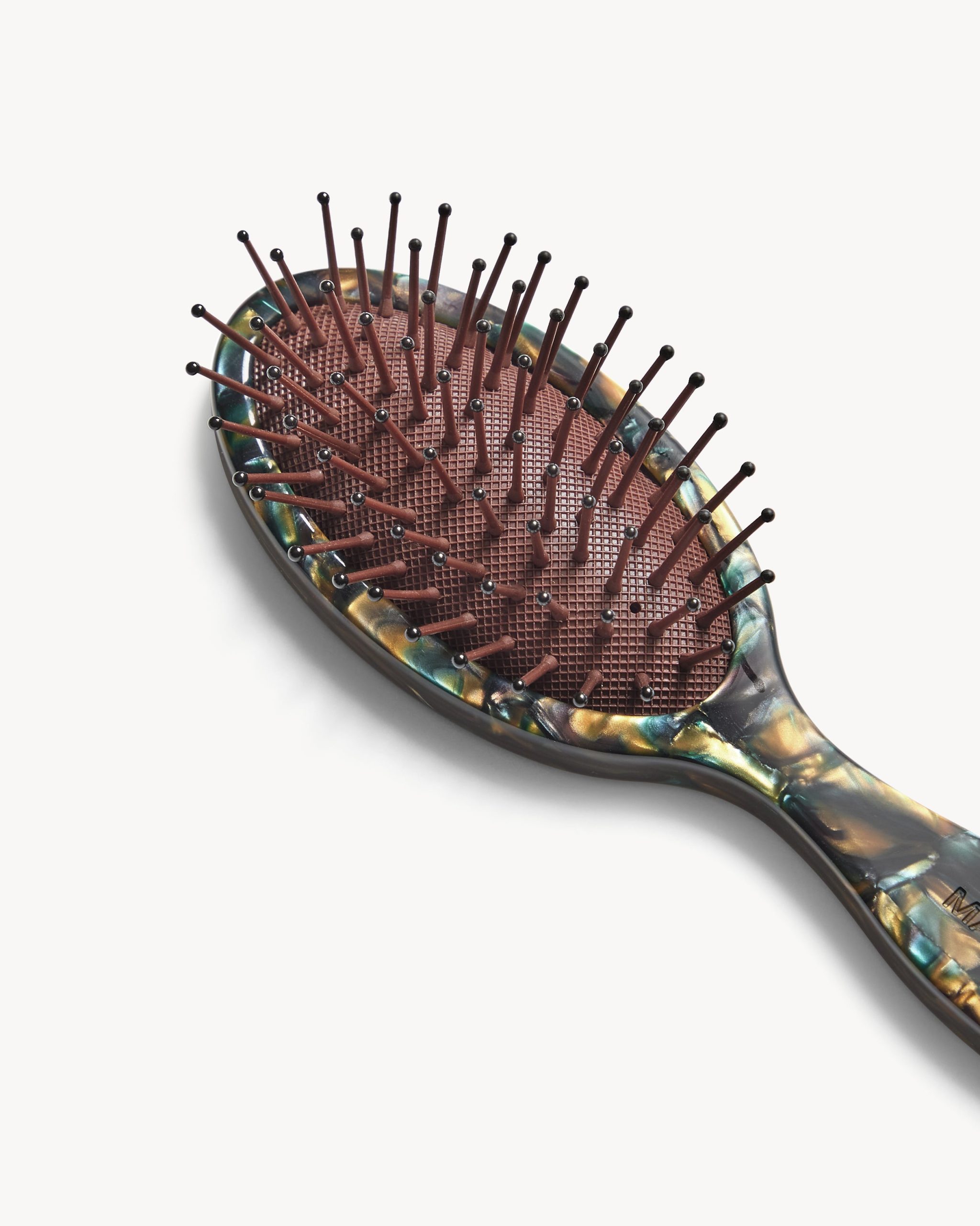 Travel Detangling Hair Brush in Green Tortoise - Image 2