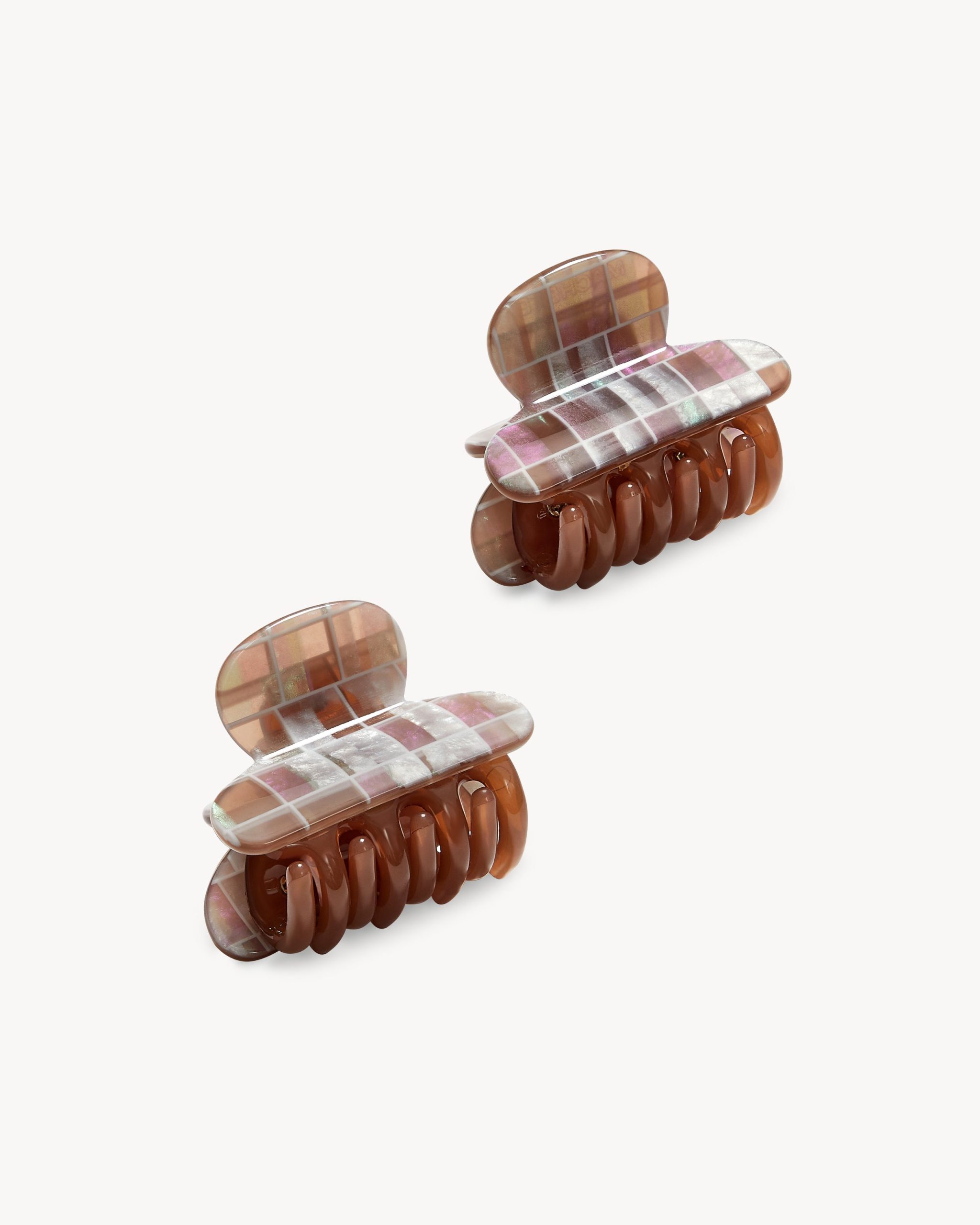 Twin Heirloom Claws in Brown Shell Checker - Image 3