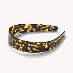 Wide Headband in Dark Tortoise