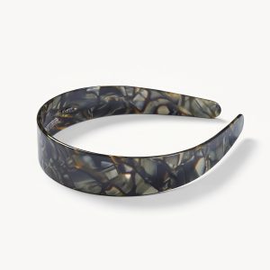 Wide Headband in Midnight Horn