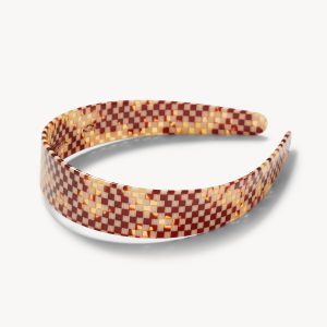 Wide Headband in Tortoise Checker