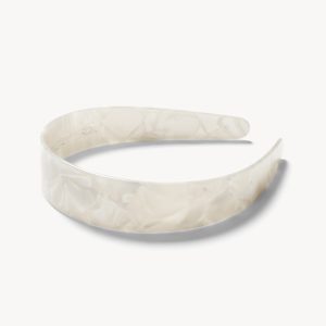Wide Headband in White Shell