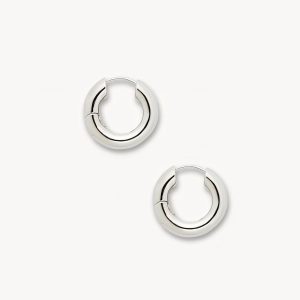 Baby Chunky Hoops in Silver