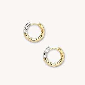 Petite Wavy Hoops in 3/4 Gold