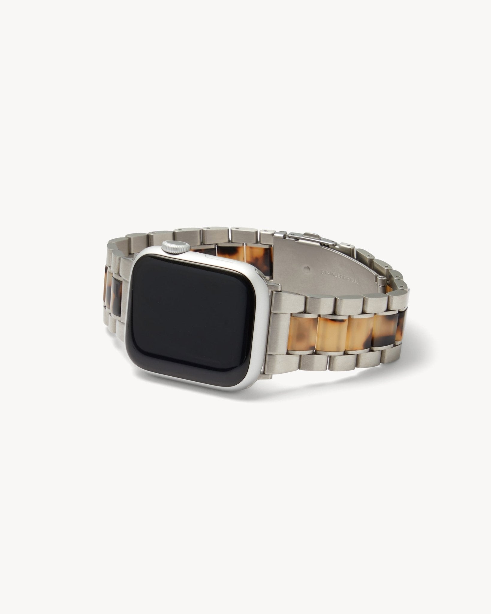 Boyfriend Apple Watch Band in Silver / Blonde Tortoise - Image 2