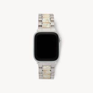 Boyfriend Apple Watch Band in Silver / White Shell