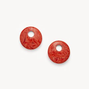 Chunky Disc Charms in Poppy
