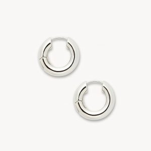 Chunky Hoops in Silver
