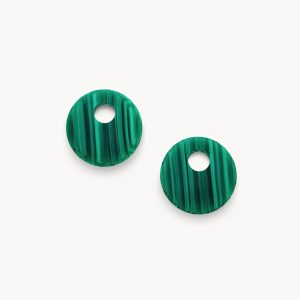 Chunky Disc Charms in Malachite