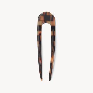 French Hair Pin in Blonde Checker