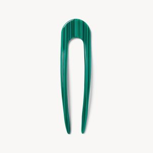 French Hair Pin in Malachite