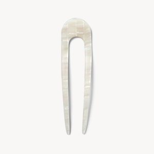 French Hair Pin in Opalite Shell Checker