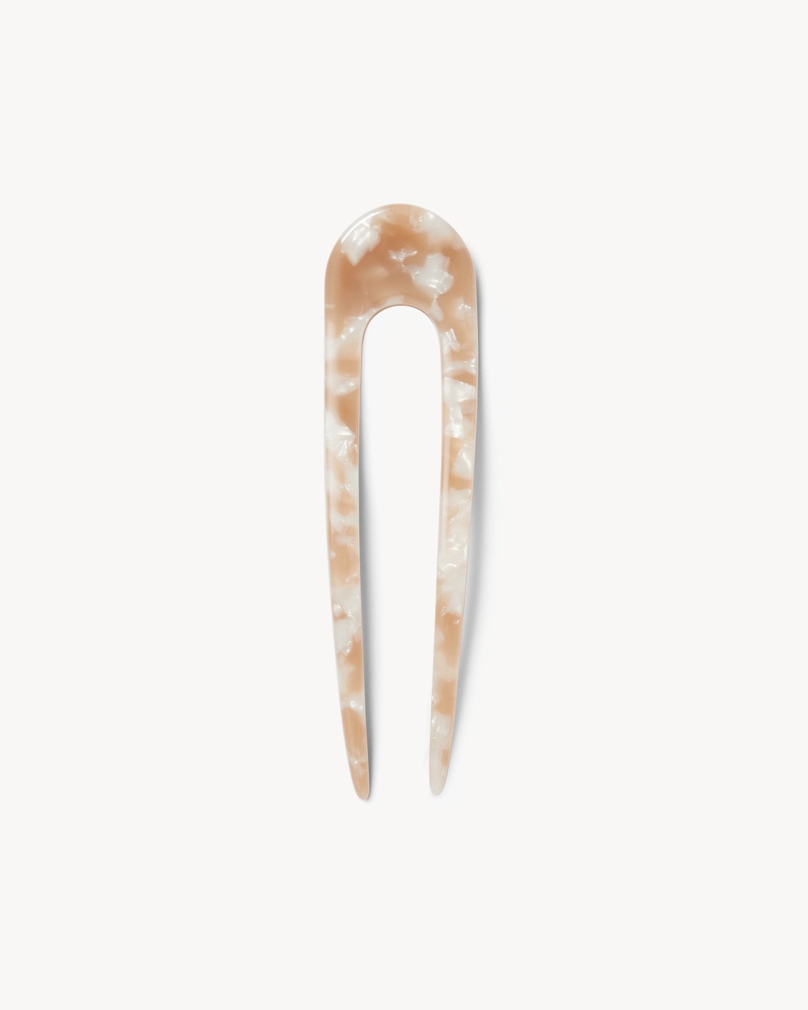 French Hair Pin in Taupe Shell