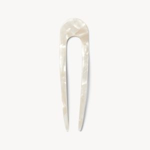 French Hair Pin in White Shell