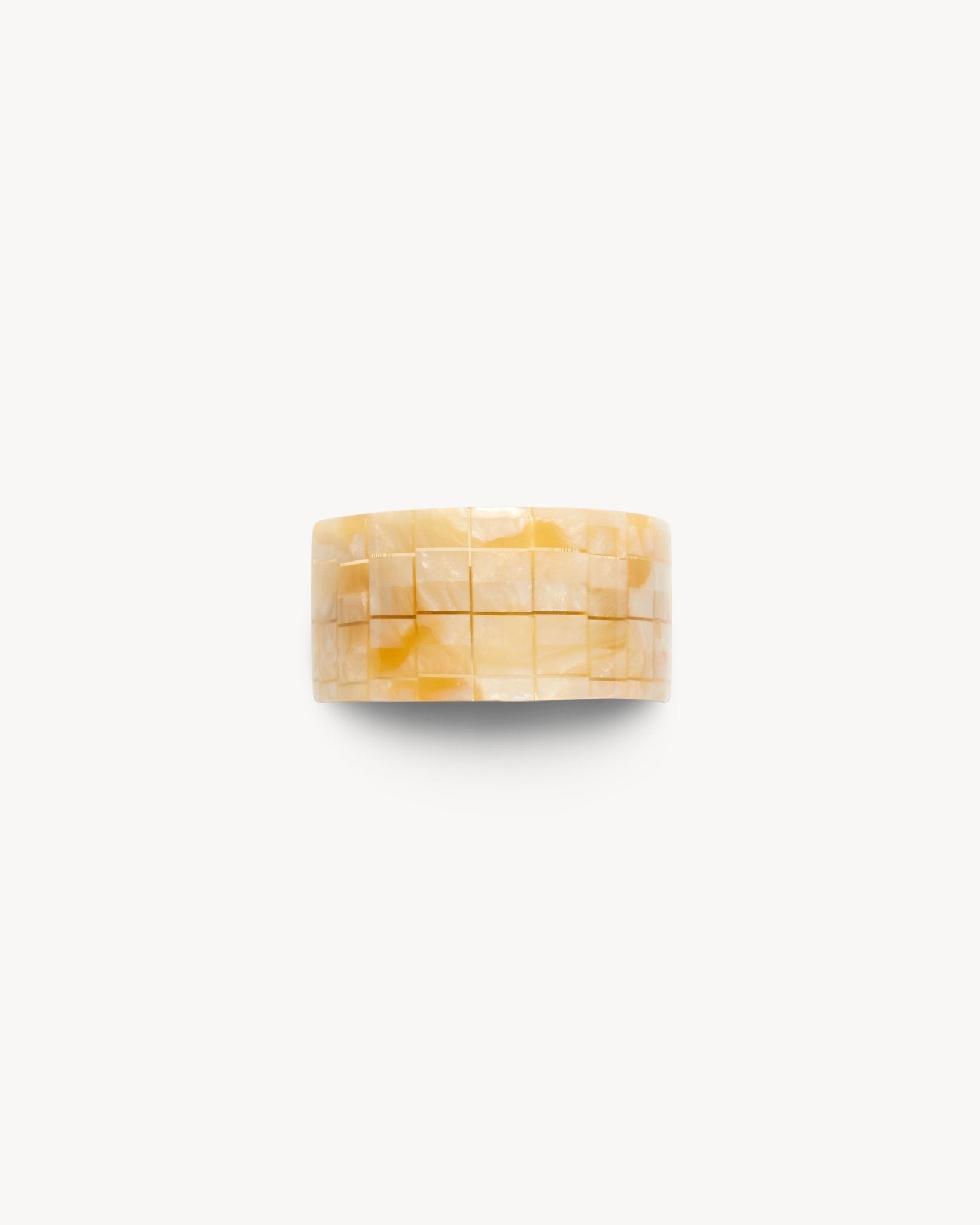 French Pony Barrette in Sea Shell Checker