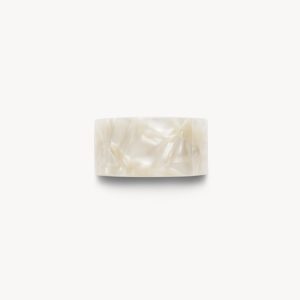 French Pony Barrette in White Shell