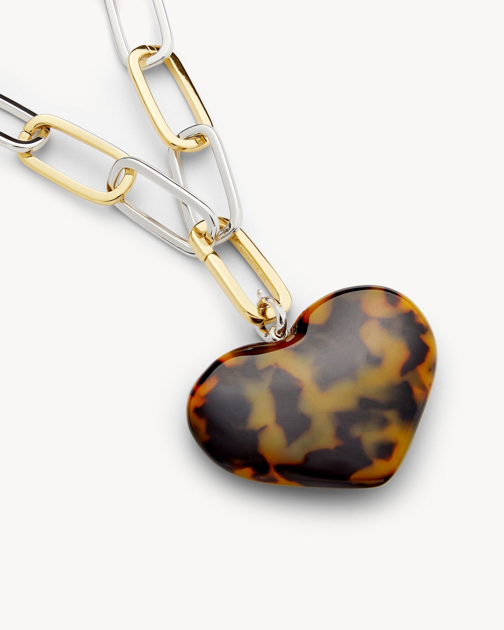 Grande Heart Pendant Necklace in Classic Tortoise - Image 2