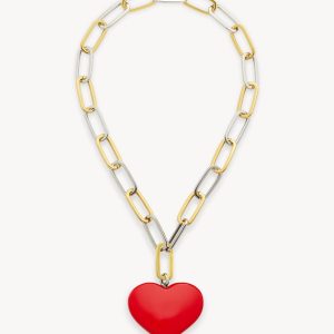 Grande Heart Pendant Necklace in Ruby