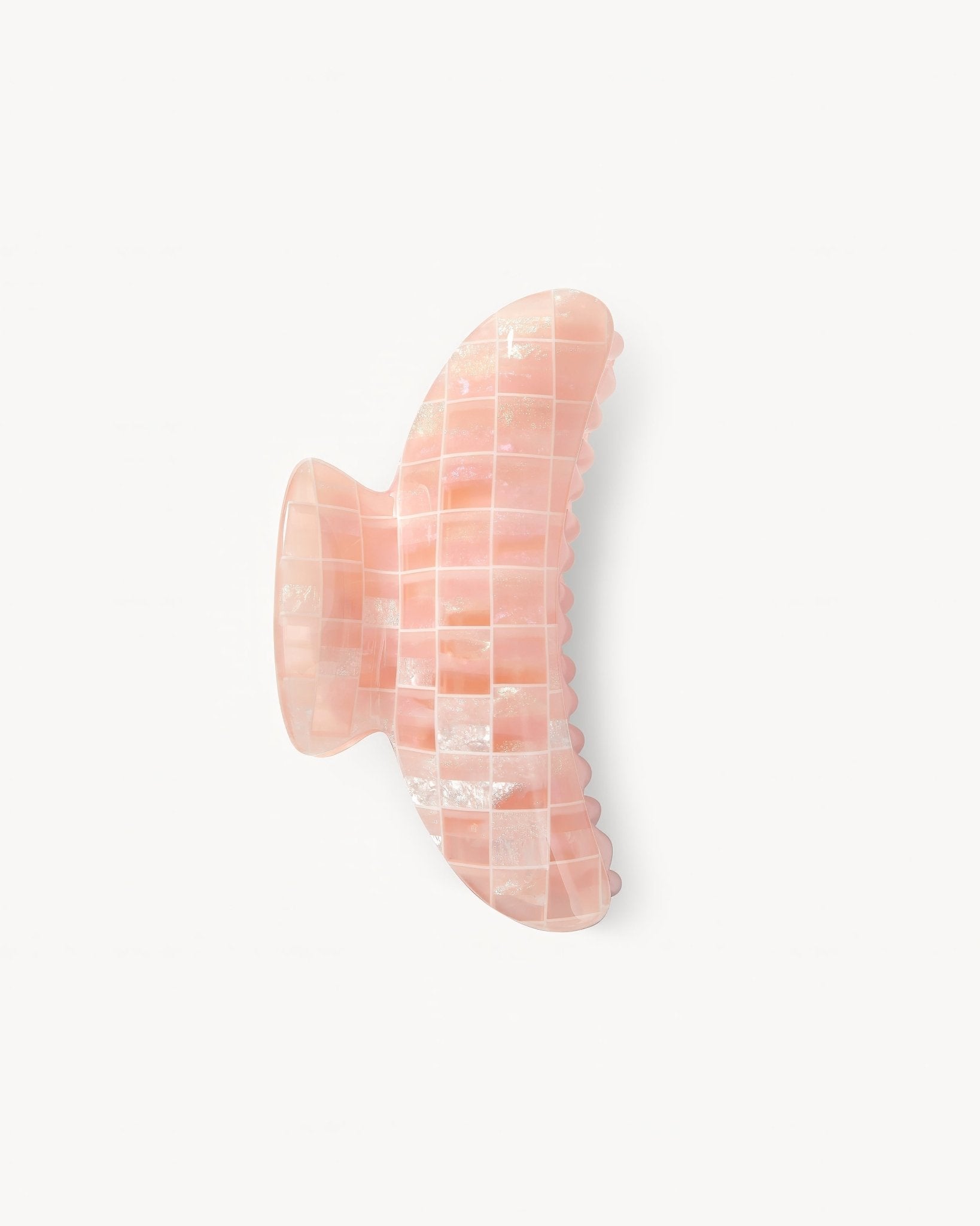 Grande Heirloom Claw in Apricot Shell Checker