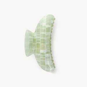 Grande Heirloom Claw in Mint Shell Checker