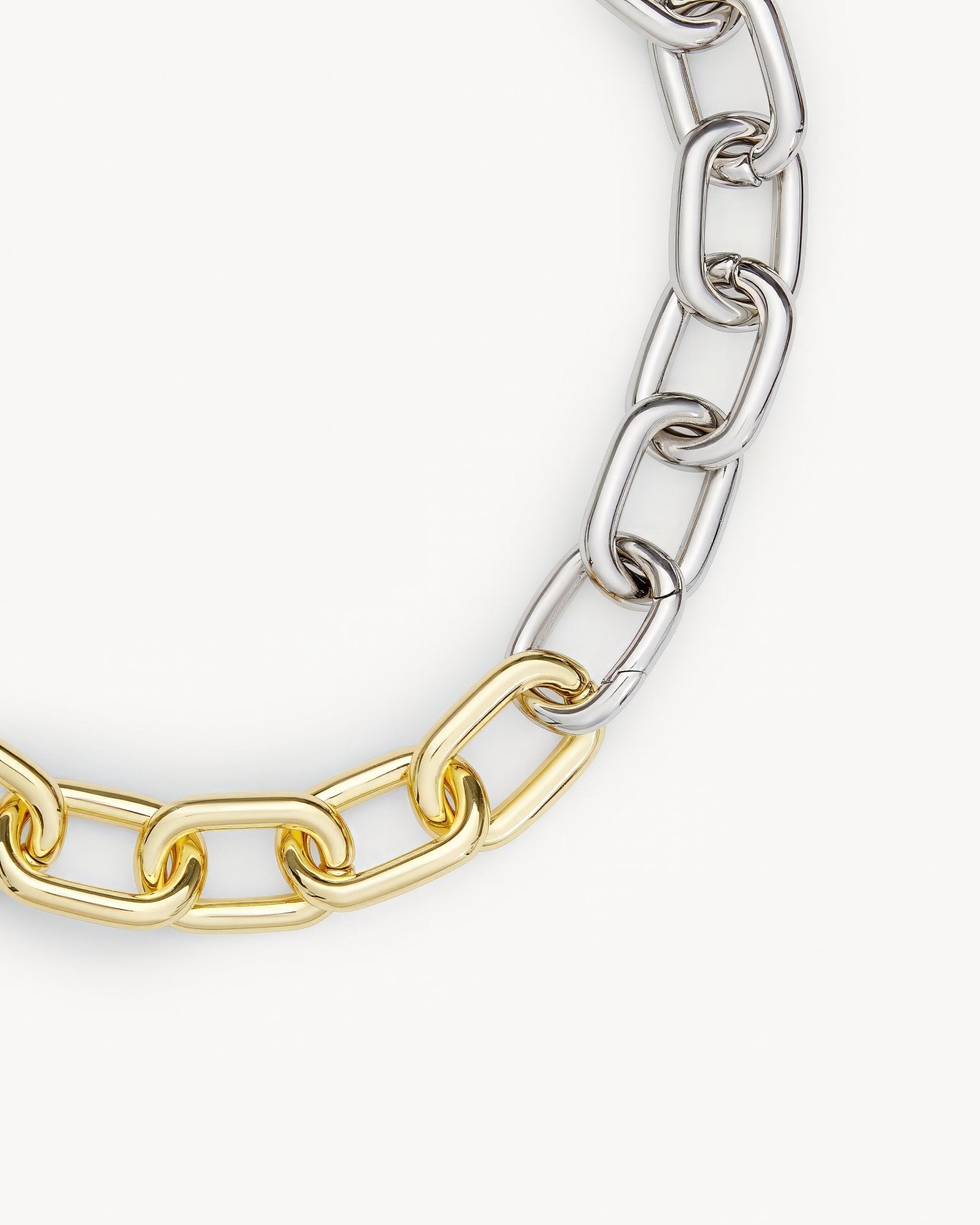 Interchangeable Link Necklace in Gold and Silver Split - Image 3