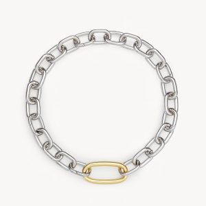 Interchangeable Oval Link Necklace in Silver