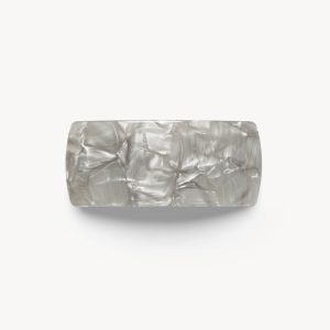Jumbo Box Barrette in Grey Shell