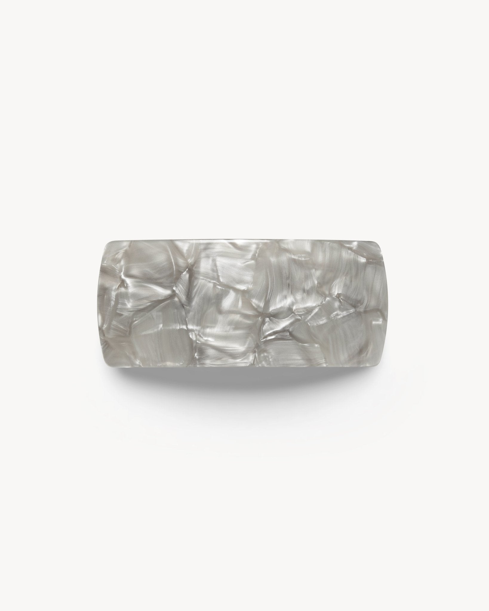 Jumbo Box Barrette in Grey Shell