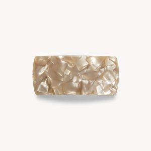 Jumbo Box Barrette in Sand Shell