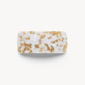 Jumbo Box Barrette in Taupe Shell
